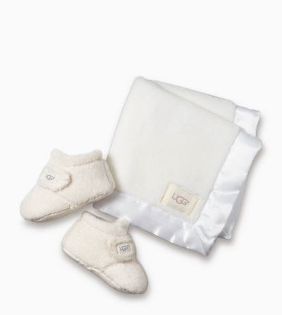UGG Bixbee Bootie and Lovey Blanket Baby Boots White - AU 152EN